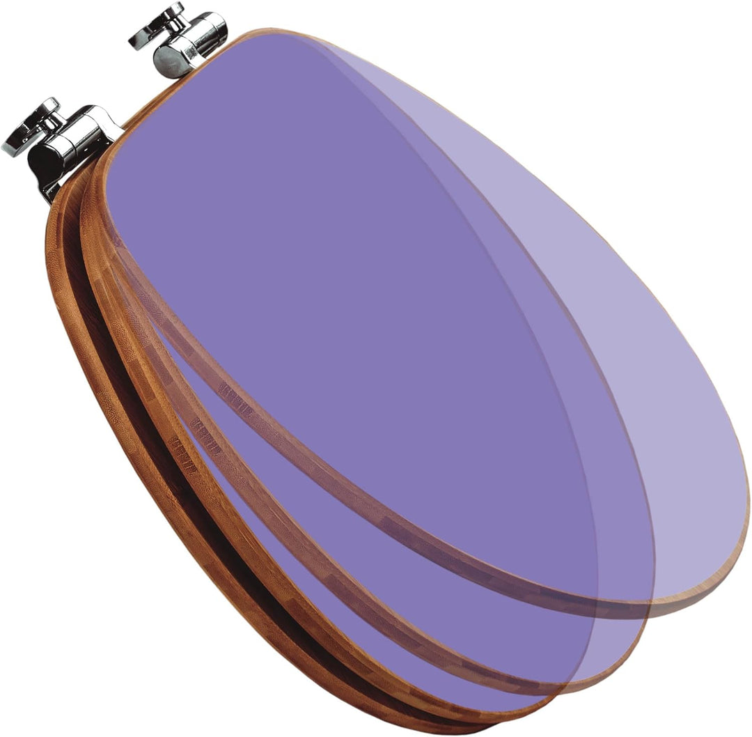 banjado® Design WC Sitz Bambus Absenkautomatik mit Farbe Lavendel/Toilettendeckel mit Absenkautomati