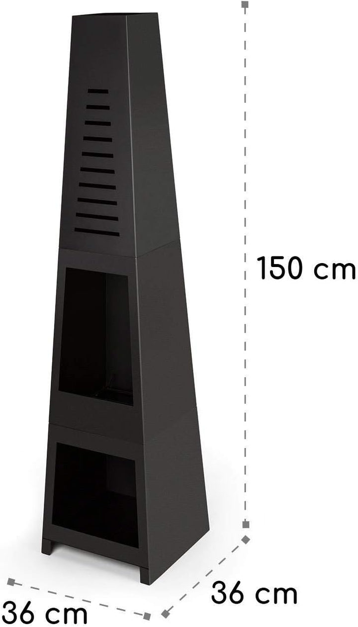 Blumfeldt Monument - Gartenofen, Gartenkamin, Terrassenofen, Aztekenofen, Stahl, praktischer Staurau