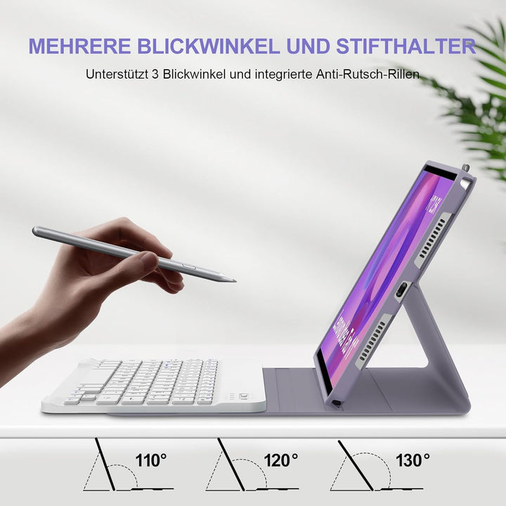 IVEOPPE Hülle mit Tastatur für Lenovo Idea Tab 11" 2025, Bluetooth Abnehmbare Magnetisch QWERTZ Tast