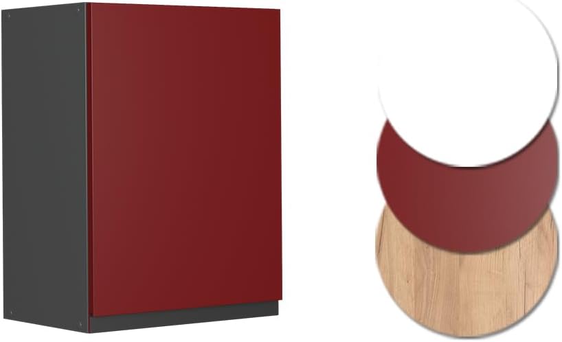 Vicco Hängeschrank R-Line, Rot/Anthrazit, 45 cm J-Shape Rot Hängeschrank 45 cm, Rot Hängeschrank 45