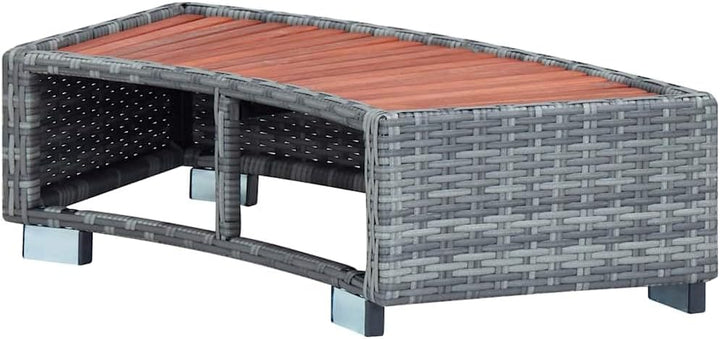 Marche de spa Gris Résine tressée 92 x 45 x 25 cm Grau, Grau