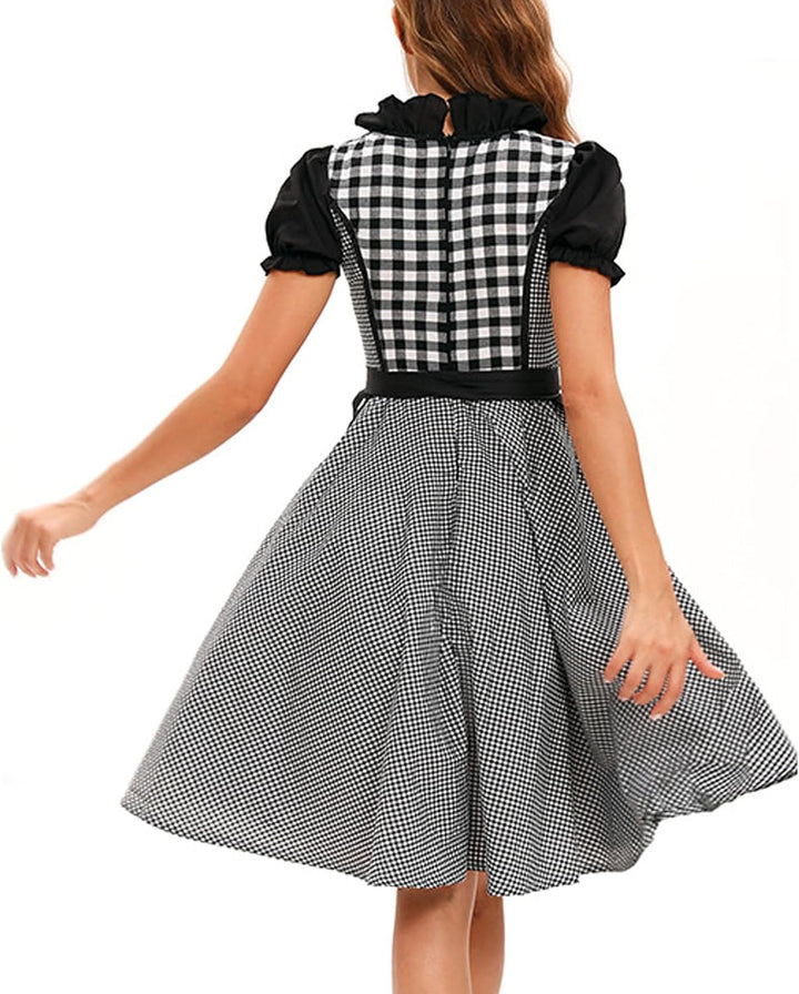 Generisch Dirndl Damen, Dirndl für Damen, Landhauskleider Rosa Dirndlkleid Trachtenkleid Midi Tracht