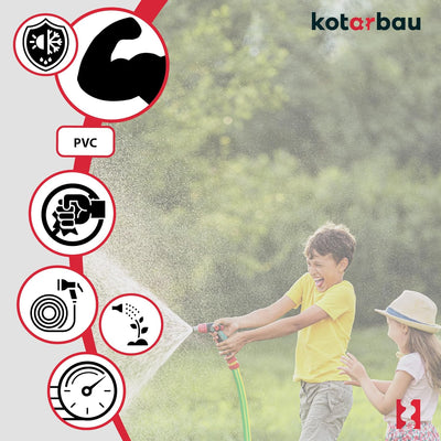 KOTARBAU® Gartenschlauch 1/2" 30m 4-lagig Grün-Gelb Professionell zum Giessen von Pflanzen, 1/2" 30m