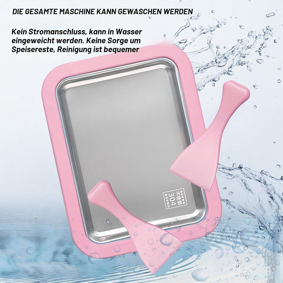 Eisplatte zum Eis Machen, Kommt mit 2 Spateln Ice Cream Machine, Ice Rolls Maschine, Eisenrollmaschi