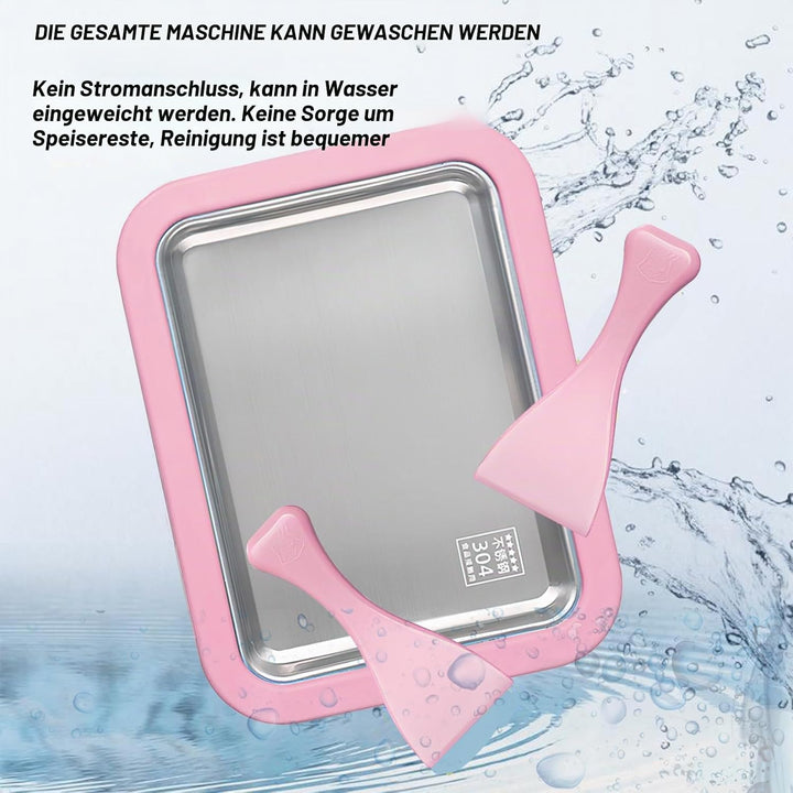 Eisplatte zum Eis Machen, Kommt mit 2 Spateln Ice Cream Machine, Ice Rolls Maschine, Eisenrollmaschi