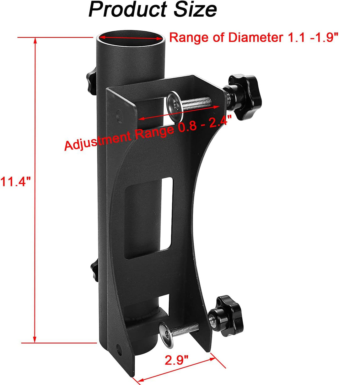 VANROUG Robuster Balkonschirmhalter, Klemme, Gartenzaun, Sonnenschirm, Terrassendielen, Klemmbereich