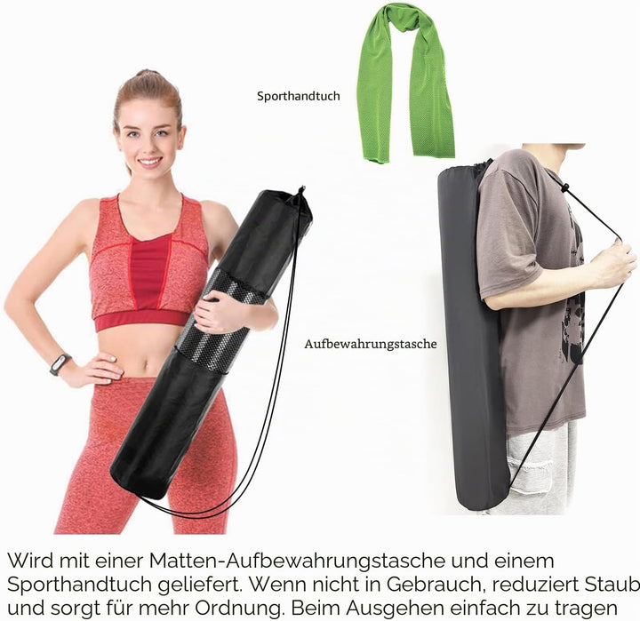 Extra Lang Yogamatte 214x76x0.6cm, Yoga Matte,rutschfest, Pilates-Gymnastikmatte, Sportmatte Fitness