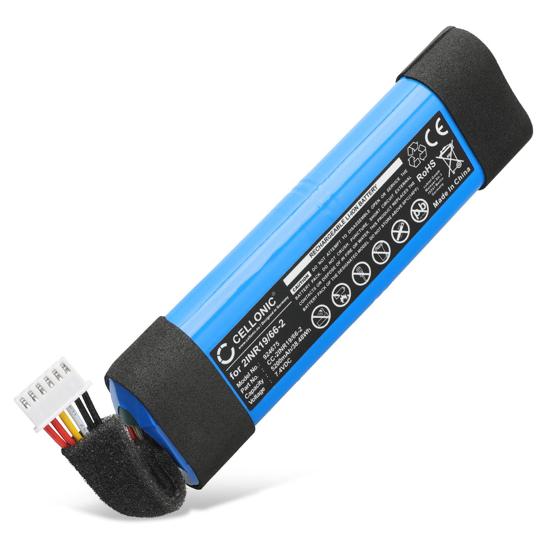 CELLONIC, Lautsprecherakku kompatibel mit JBL Xtreme 2 (5200mAh, 7.4V) Ersatzakku 2INR19/66-2 1x Akk
