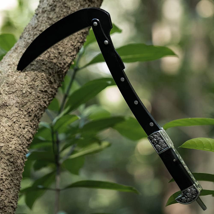 TOKSANG.KF Sicherheit Sharp Gartenarbeit Jäten Faltende Sichel Doppel Retro Bolsters Sense Werkzeug