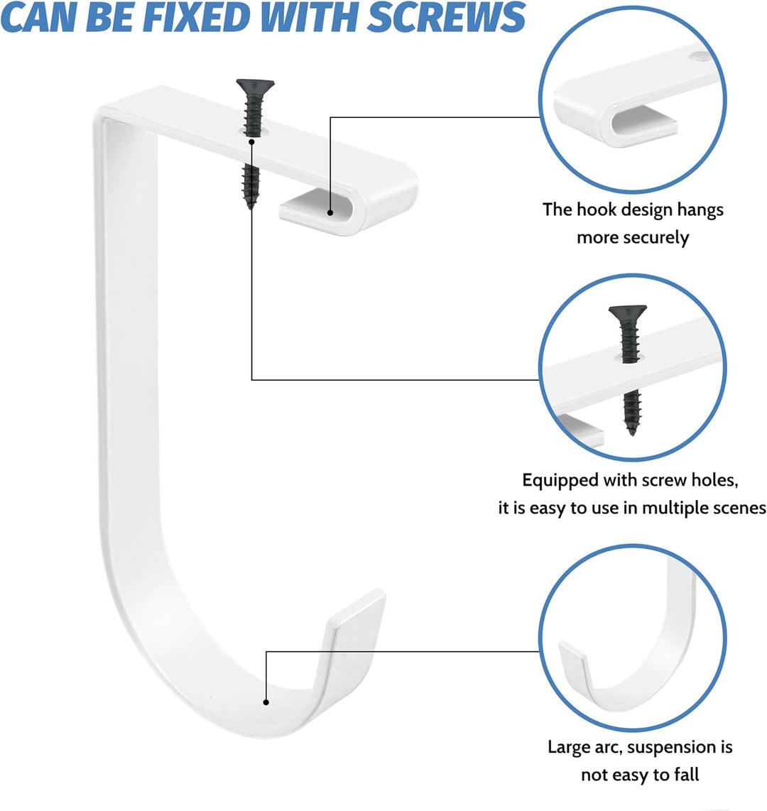 4 Stück Heavy Duty Add-On Flat Hook Zubehör für Garagendecken- und Wandaufbewahrung, legierter St
