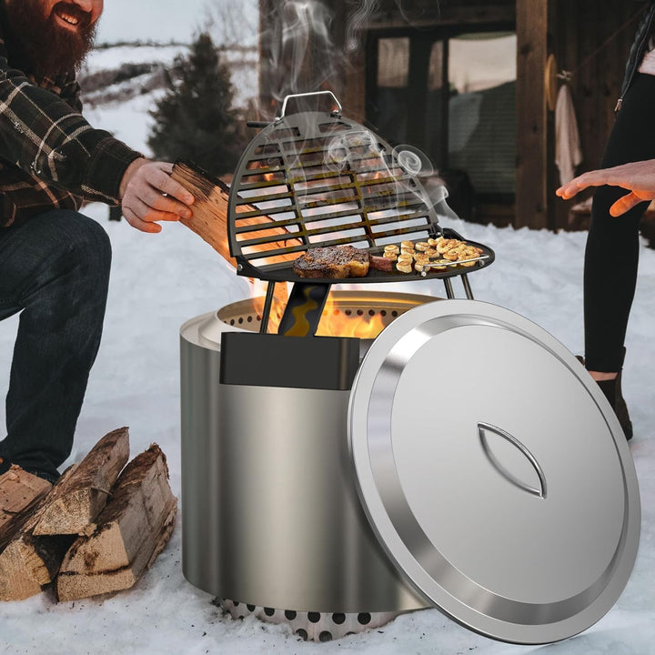 onlyfire Feuerschale Deckel mit Griffe für Solo Stove Bonfire 19,5" Feuerstellen, Ø50cm Feuerkorb Fe