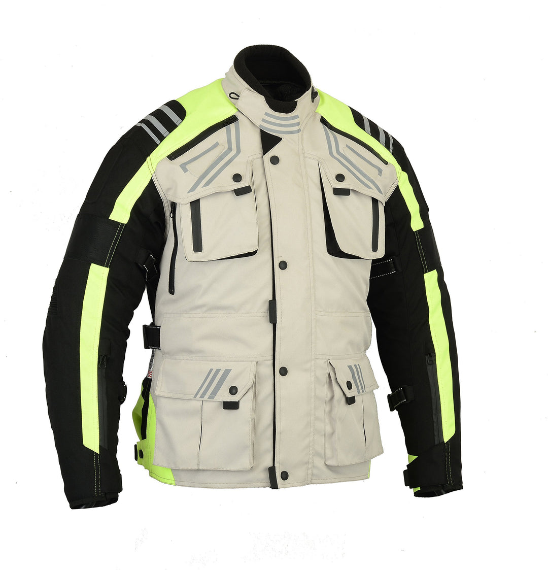 Bikers Gear Australia Storm Waterproof Armoured Thermal Vented Black Motorcycle Jacket (Med)