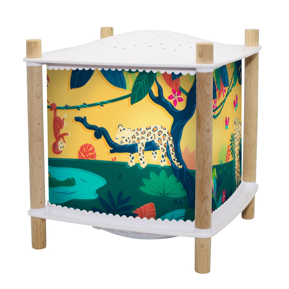 Trousselier 6260009 Magisches Nachtlicht mit Musik, Kinder Schlaflicht Savanne, Einschlafhilfe mit S