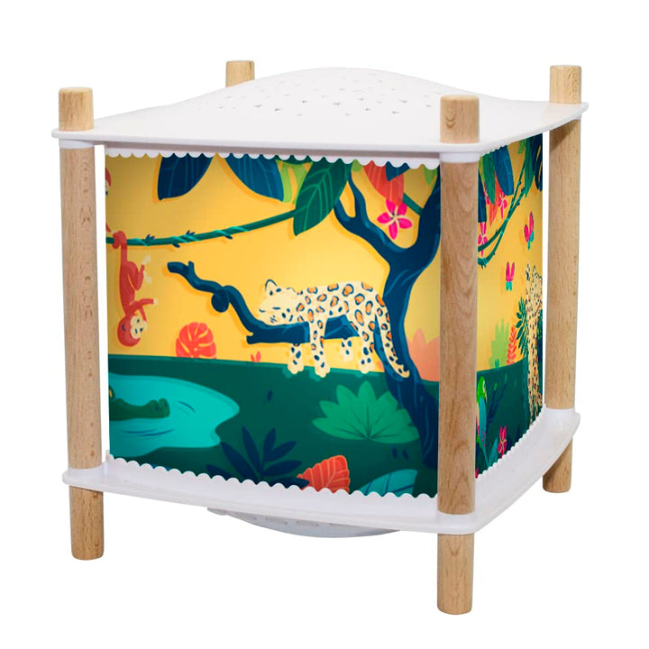 Trousselier 6260009 Magisches Nachtlicht mit Musik, Kinder Schlaflicht Savanne, Einschlafhilfe mit S