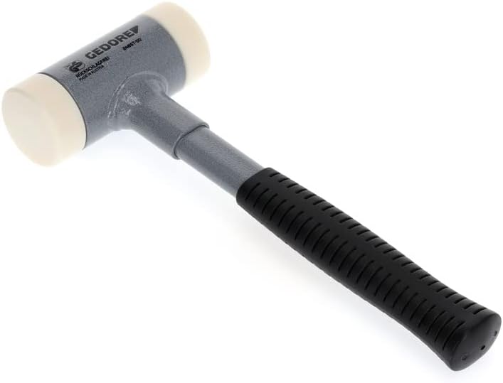 GEDORE 8829250 Rückschlagfreier Schonhammer, Ø 50 mm, Stahlrohrstiel, Austauschbare Polyamid-Köpfe K