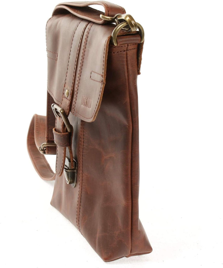 LECONI kleine Umhängetasche Damentasche Herrentasche Ledertasche für Damen + Herren Tasche aus Leder