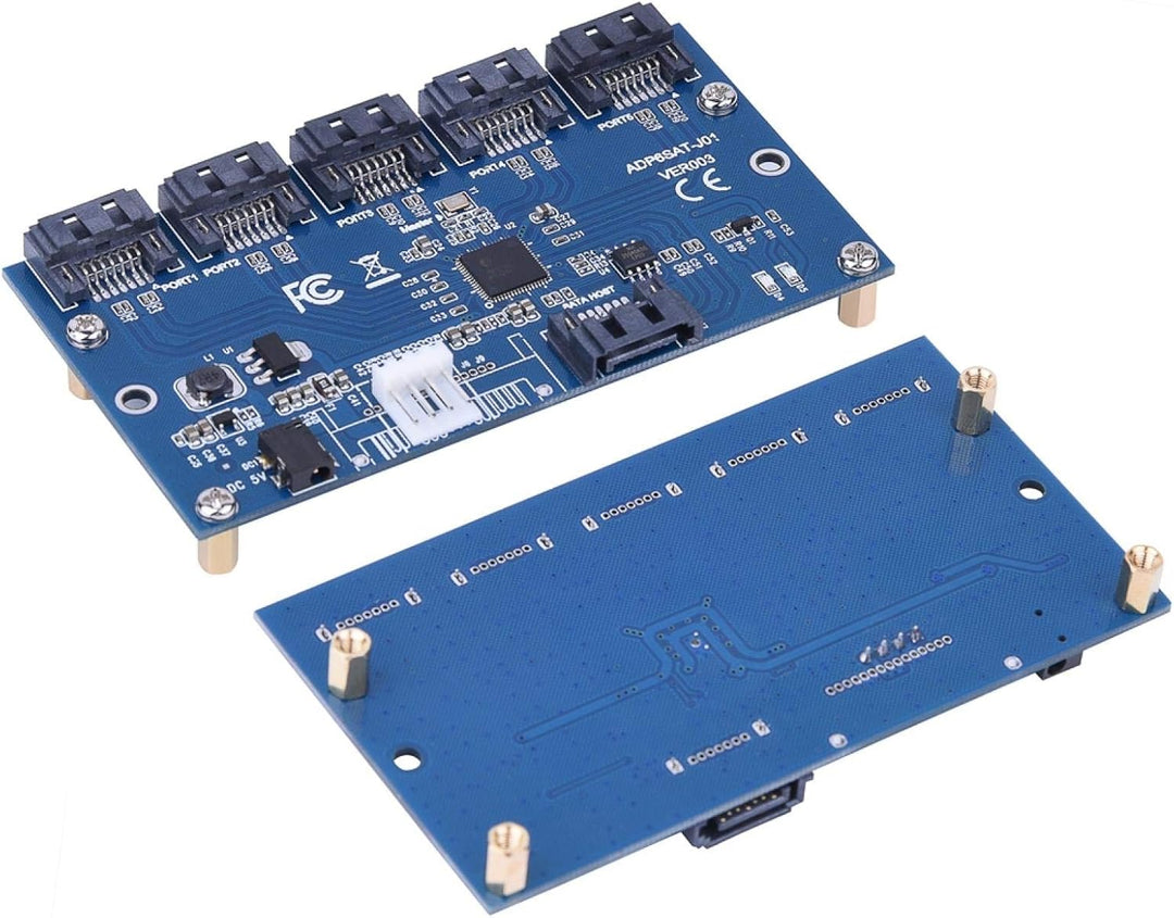 Sata-Adapterkarte, Sata-Riser-Karten-Hub 5 SATA-Port-Multiplie-Unterstützung Hot Swap