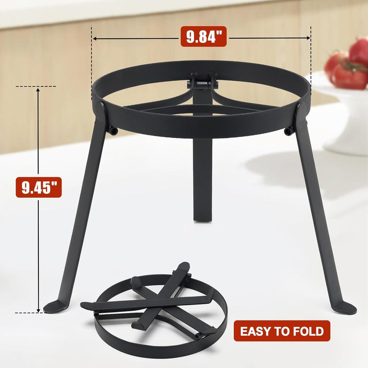 Pfannenknecht für Lagerfeuer, Gestell für Pfanne Schwarz, Dutch Oven Untersetzer Outdoor, Topfstände