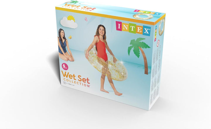 Intex 56274NP - Aufblasbarer Schwimmring Glitter, Vinyl, Mehrfarbig, 107 cm Einheitsgrösse Glitter,