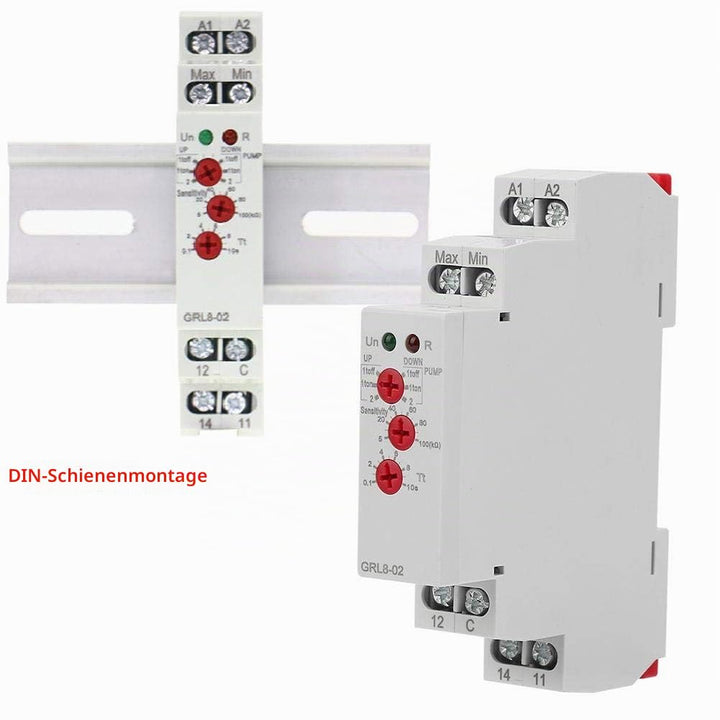 Niveaurelais, GRL8-02 AC/DC 24V-240V 10A Niveaurelais zur Überwachung des Flüssigkeitsstands in Beck