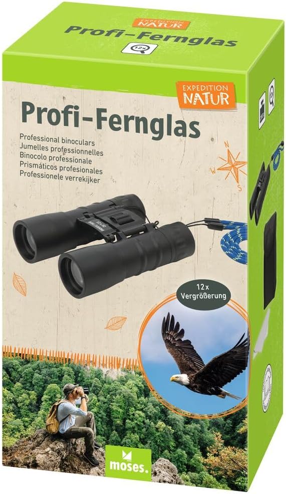 moses. Expedition Natur Profi-Fernglas, Kinderfernglas mit 12-facher Vergrösserung, Robustes Ferngla