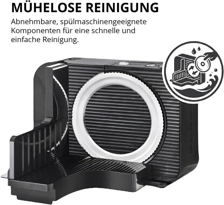 EUREL RS54 Akku-Allesschneider, Schwarz | Brotschneidemaschine klappbar, kabelloser Allesschneider m