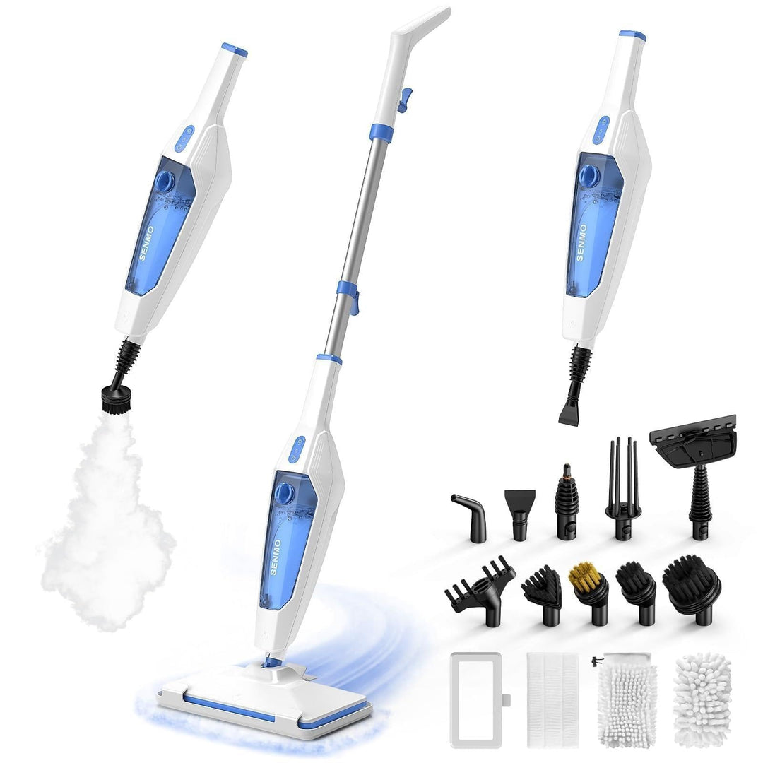 SENMO Dampfreiniger 14-in-1 mit abnehmbarem Handdampfreiniger | 1300W 228°F Tiefenreinigungs-Multida