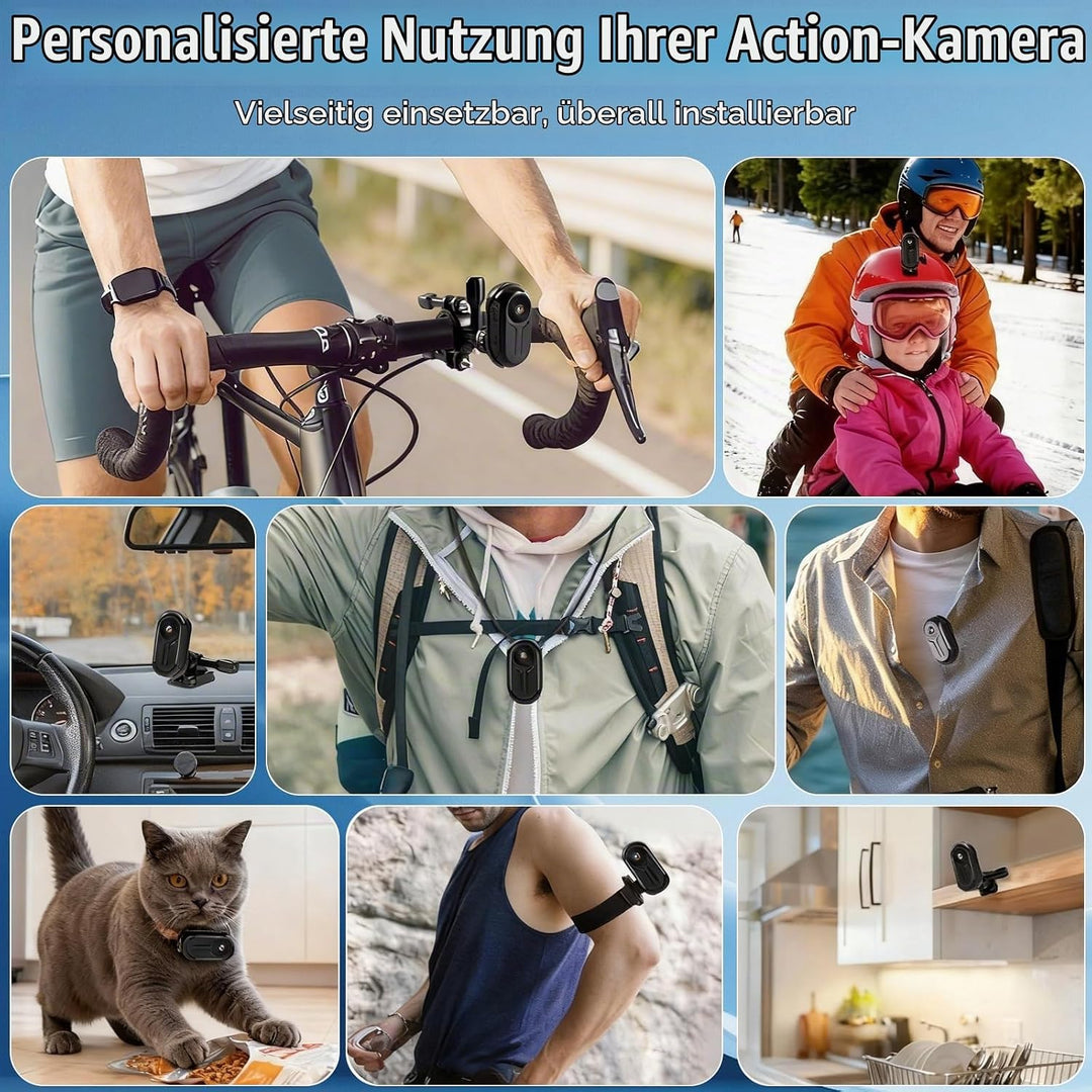 OBEST Mini Action Cam WiFi Action Kamera 2K Bodycam Körperkamera mit Bildschirm, Magnetisch Motorrad