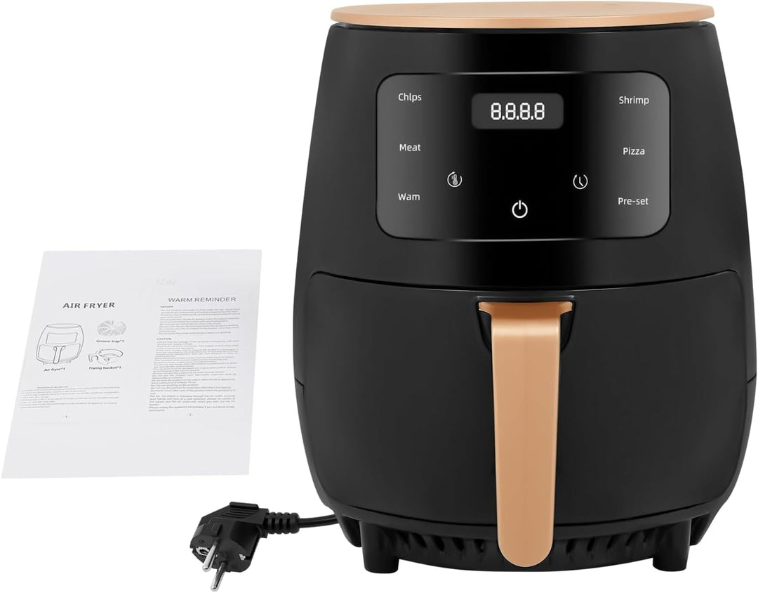 Heissluftfritteuse 3.5L, Fritteuse ohne Öl, Kompakter 2400W AirFryer, Antihaftbeschichtung, Kompakte