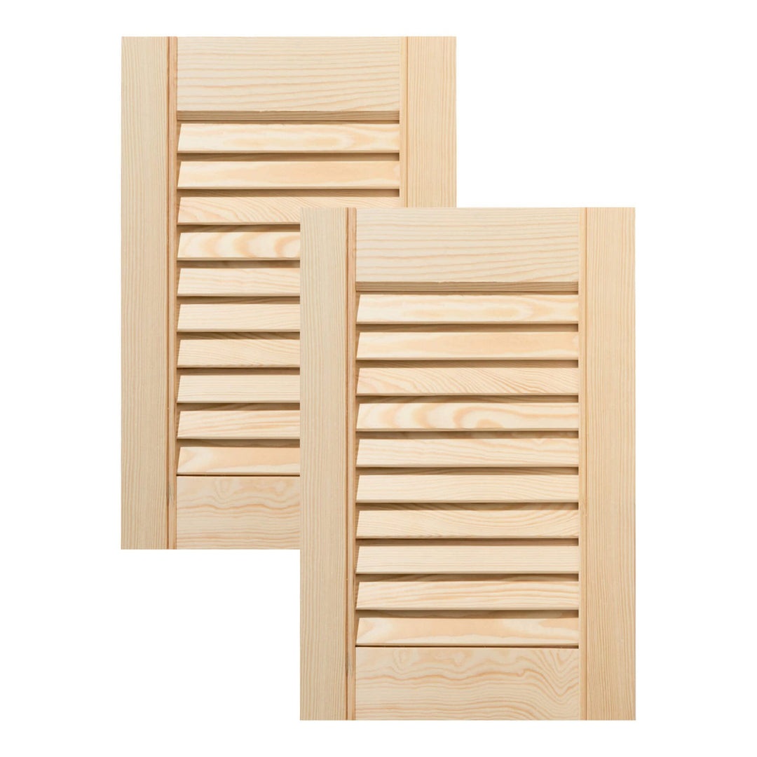 ben+camilla.com Doppel-Paket / 2-er Pack Lamellentüren 39,5 x 29,4 cm Holztür Natur mit offenen Lame