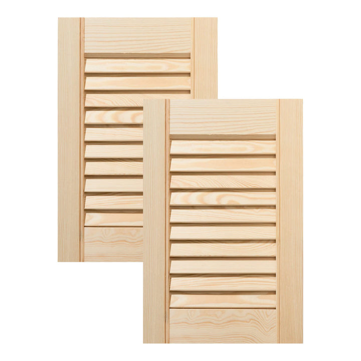 ben+camilla.com Doppel-Paket / 2-er Pack Lamellentüren 39,5 x 29,4 cm Holztür Natur mit offenen Lame