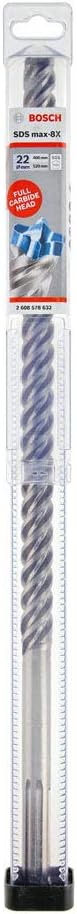 Bosch Accessories Hammerbohrer SDS max-8X (Masse 22x400x520 mm, Bohrer für Beton und Normalbeton) 26