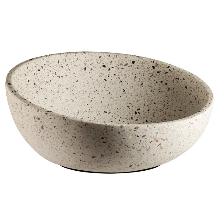 APS 30082 Dekoschale/Obstschale TERRAZZO - Beton, Ø 29,5 cm, H: 8,5/14,5 cm, 2,5 Liter, Terrazzoopti