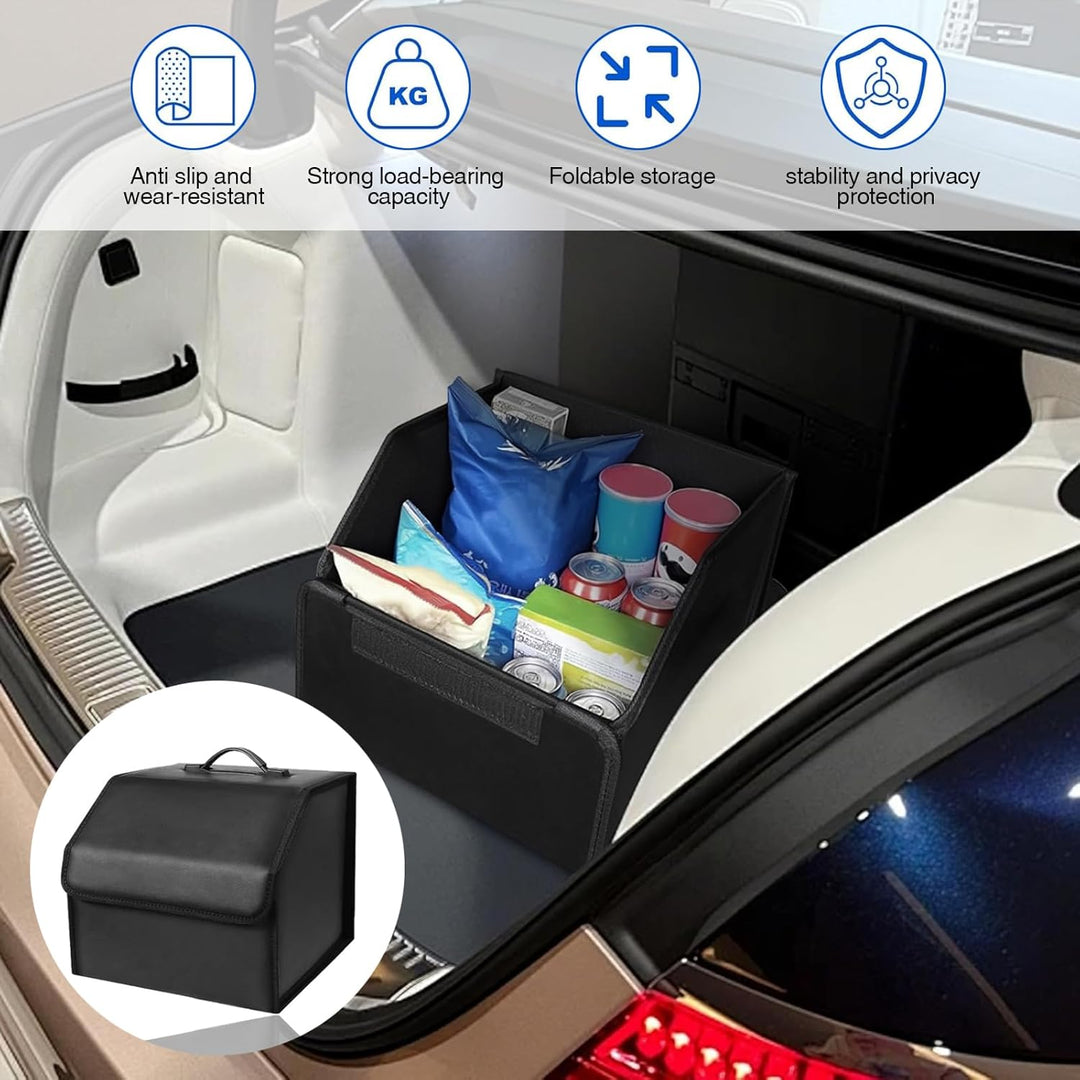 Auto Kofferraum Organizer, Kofferraumtasche Klappbar Aufbewahrungsbox PU Lede Auto box Kofferraum mi