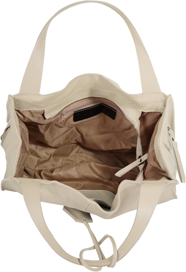 Shopper Echt Leder Damen Made in Italy, Smartphonefach, Ledertasche Damen, Handtasche Echtleder, Umh