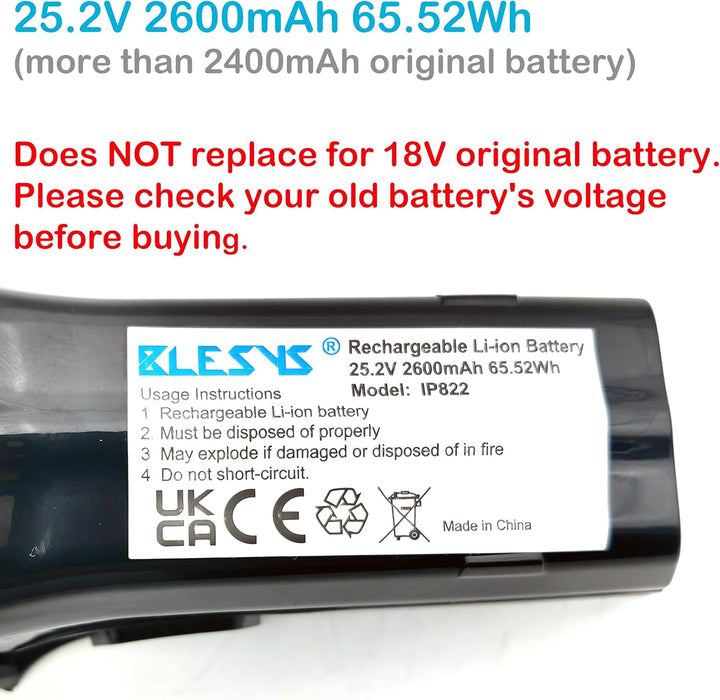 BLESYS 2600mAh Staubsaugerakku für Philips SpeedPro Max, FC6826/01, XC7043/01, XC7042/01, XC8045/01,