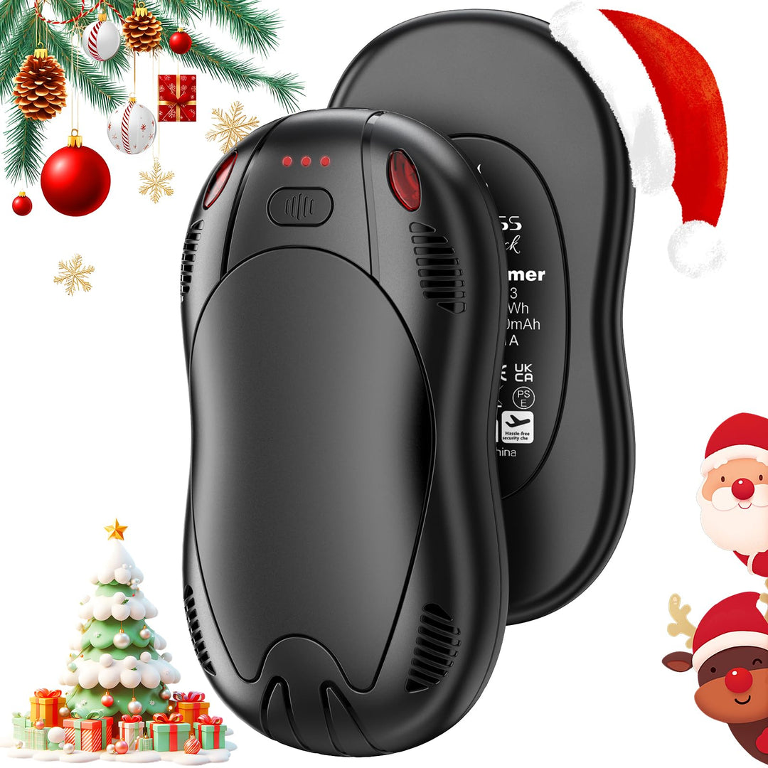 FANDLISS Magnetische Handwärmer Elektrisch mit 10000mAh, Zweiseitige Heizung, 2er-Pack Tragbarer Tas