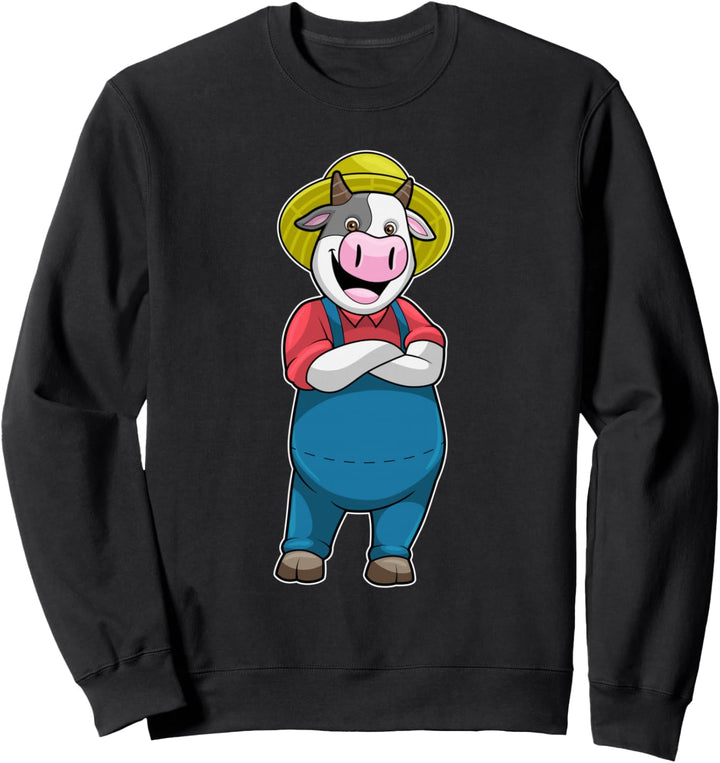 Kuh Landwirt Blaumann Hut Sweatshirt