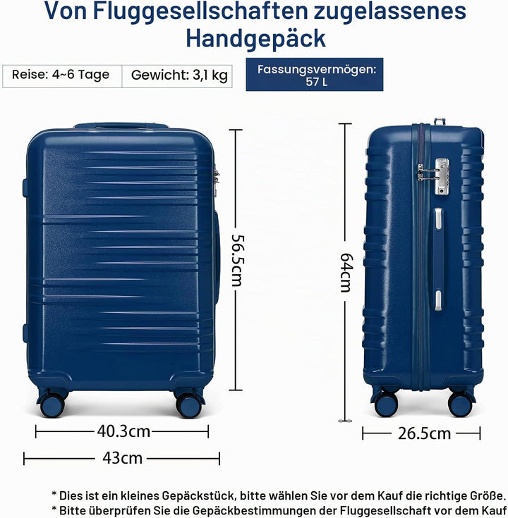 British Traveller Handgepäck Koffer Mittelgross Reisekoffer Mittelgross Hartschalenkoffer 64 * 43 *