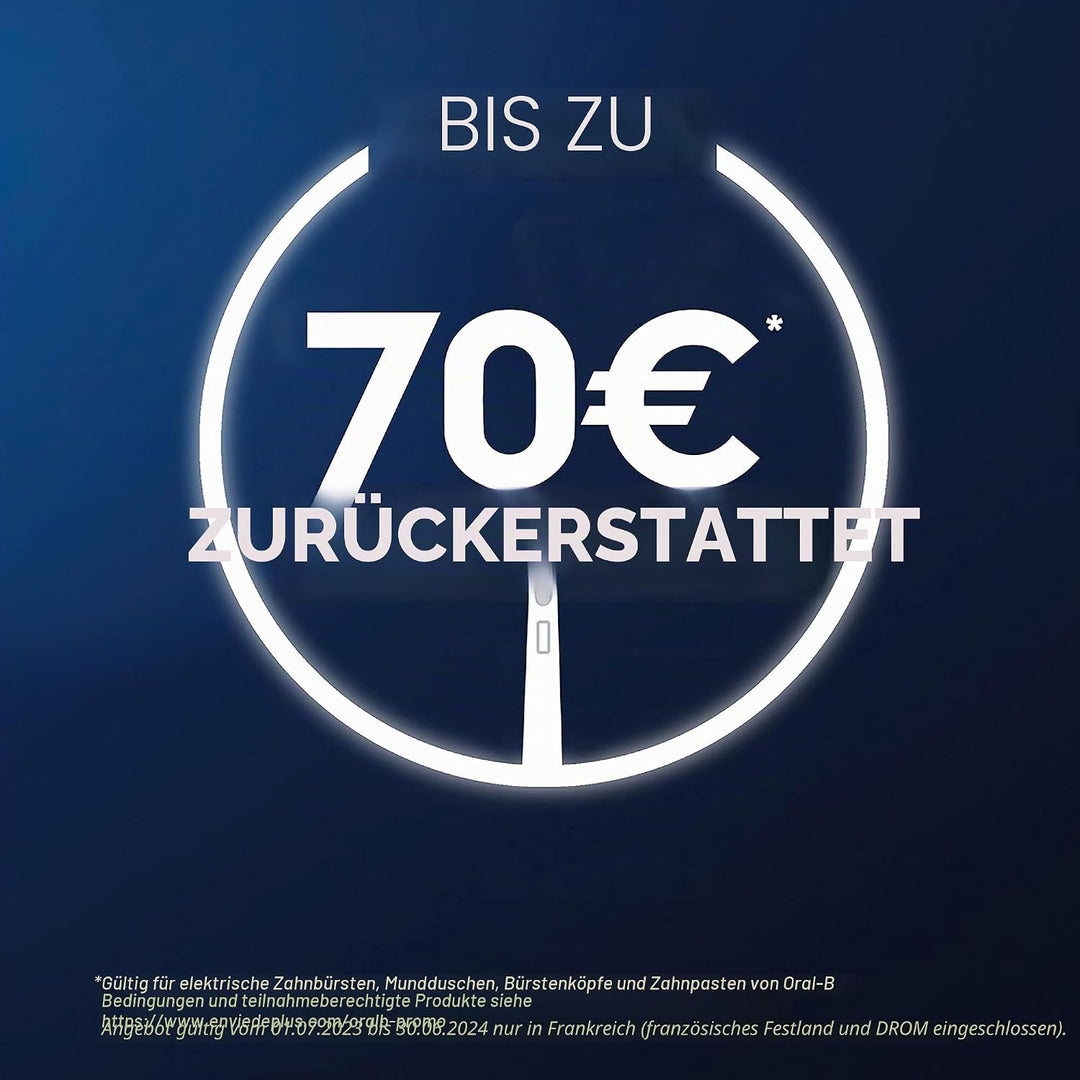 Oral-B iO Series 6N Elektrische Zahnbürste, Bluetooth, 5 Putzmodi, 2 Bürsten, 1 Reisetasche, Weiss/R