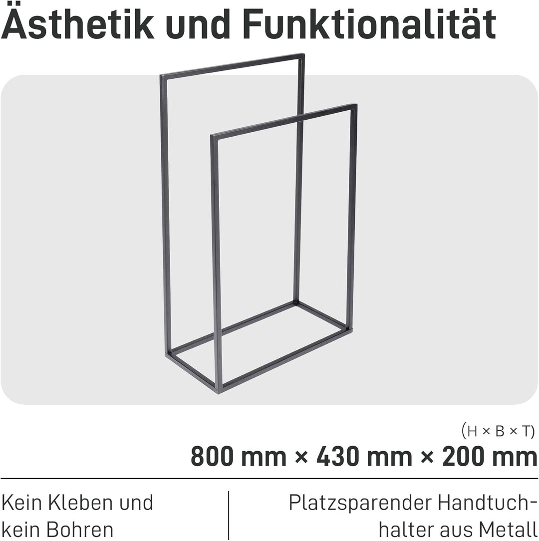 Natural Goods Berlin Duo Handtuchständer freistehend/pulverbeschichteter Standhandtuchhalter aus Met