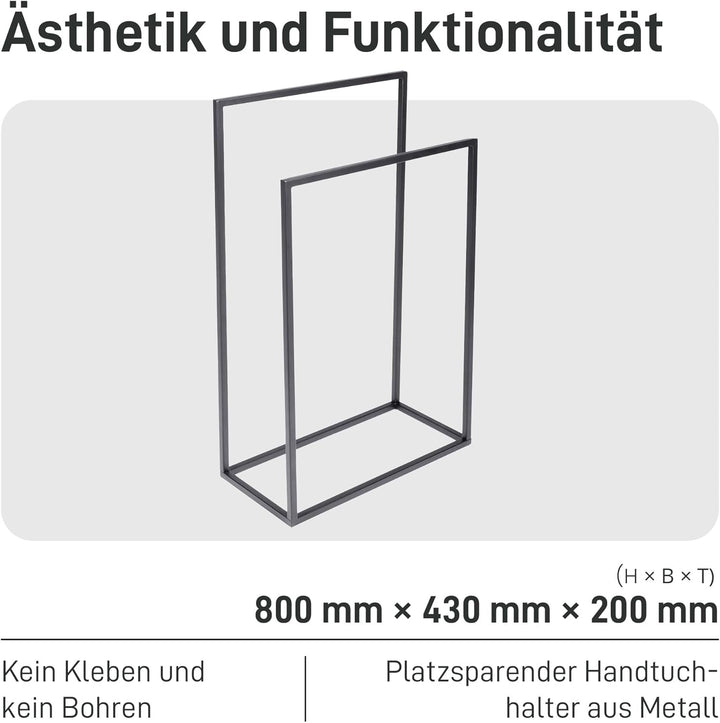 Natural Goods Berlin Duo Handtuchständer freistehend/pulverbeschichteter Standhandtuchhalter aus Met