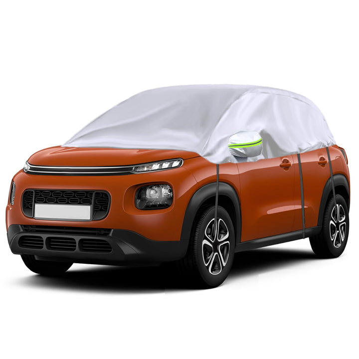 Halbgarage für 2002-2024 Citroen C3, Silber Massgeschneidertes Autogarage Softtop Halbabdeckung mit