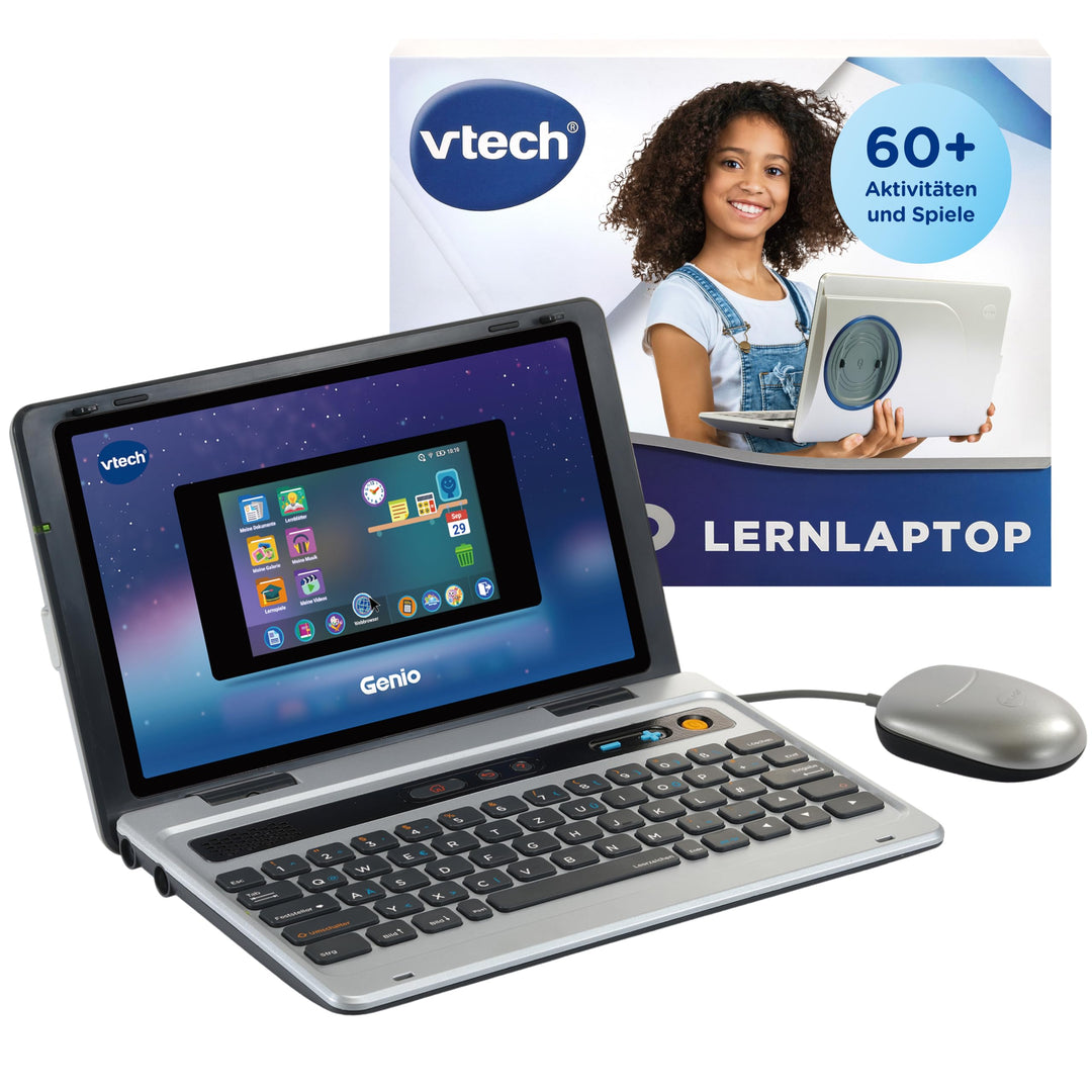 VTech Genio Lernlaptop – Lerncomputer mit Internetzugang, Textprogramm und Lerninhalten zu Buchstabe