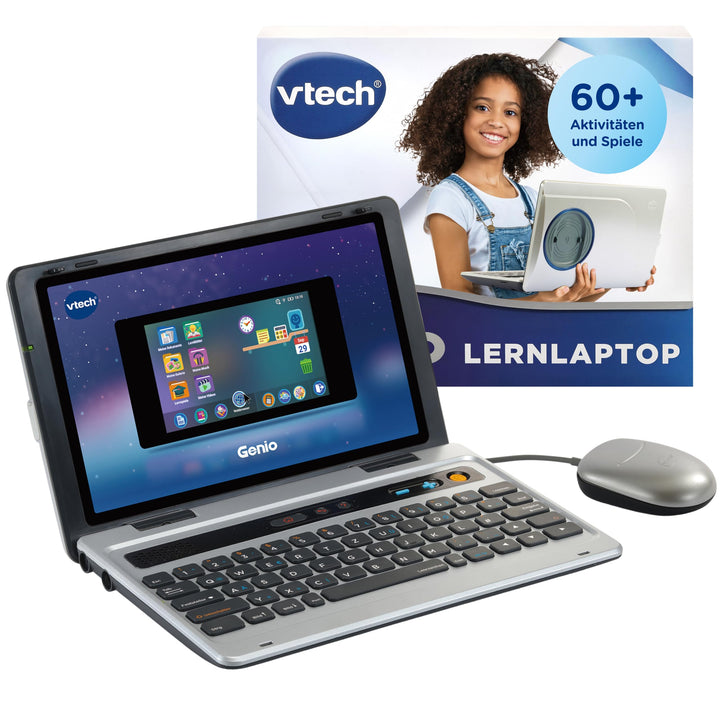 VTech Genio Lernlaptop – Lerncomputer mit Internetzugang, Textprogramm und Lerninhalten zu Buchstabe