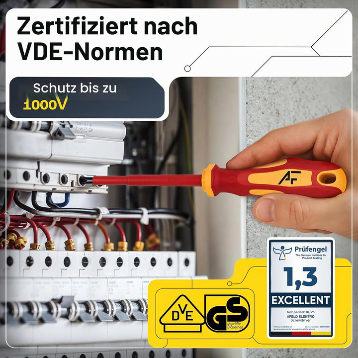 VDE Schraubendreher Set magnetisch - 6-teilig - inkl. Phasenprüfer und Werkzeugtasche - aus S2-Stahl