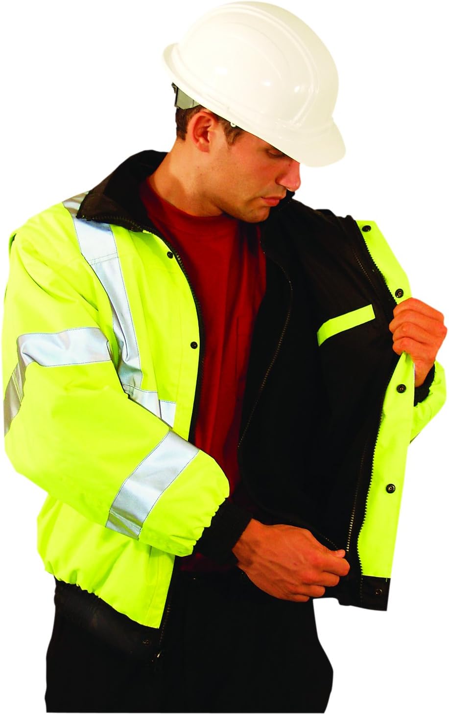 OccuNomix Premium 4-Wege (4-in-1) Bomberjacke, Klasse 3, 100% ANSI Polyester, wasserdicht, LUX-TJBJ-
