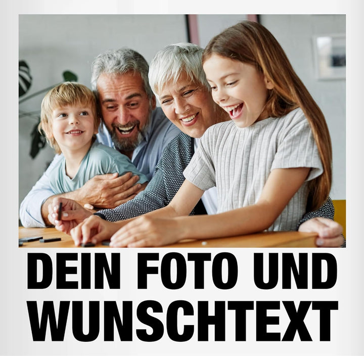 Tasse Tassen 325ml - Mit Foto I Eigenem Bild I Text I Name I Wunschtext - 325 ml - Dunkelblau - mug