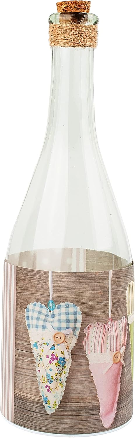 2 Stück Glas - Lichterflaschen Motiv wählbar LED Lichter Lieblingsmensch & Herzen - Liebe inkl. Name