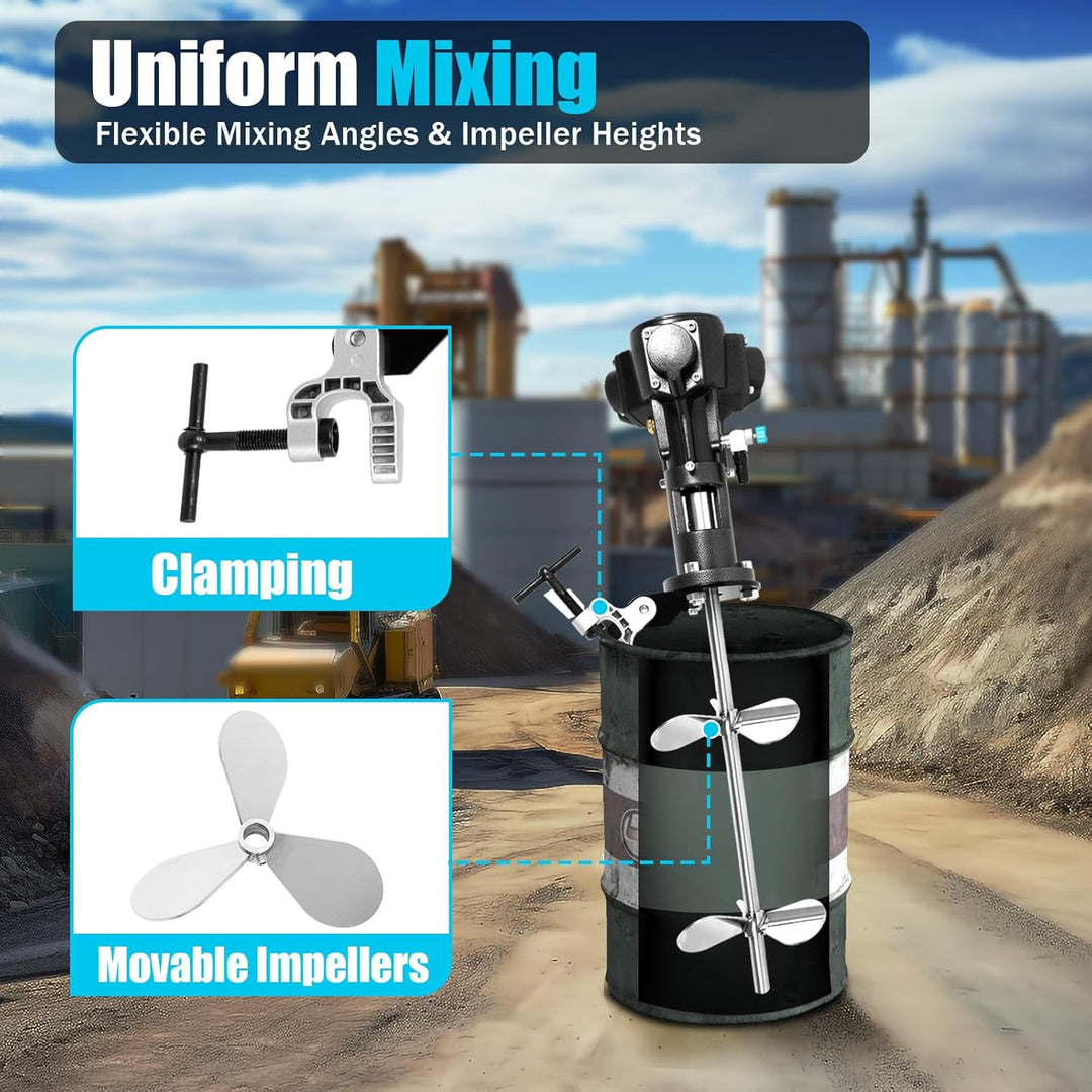 50 Gallon Rührwerk, Pneumatischer Farbmischer 200L Mischer Farbmischmaschine, FarbrüHrer BetonrüHrer